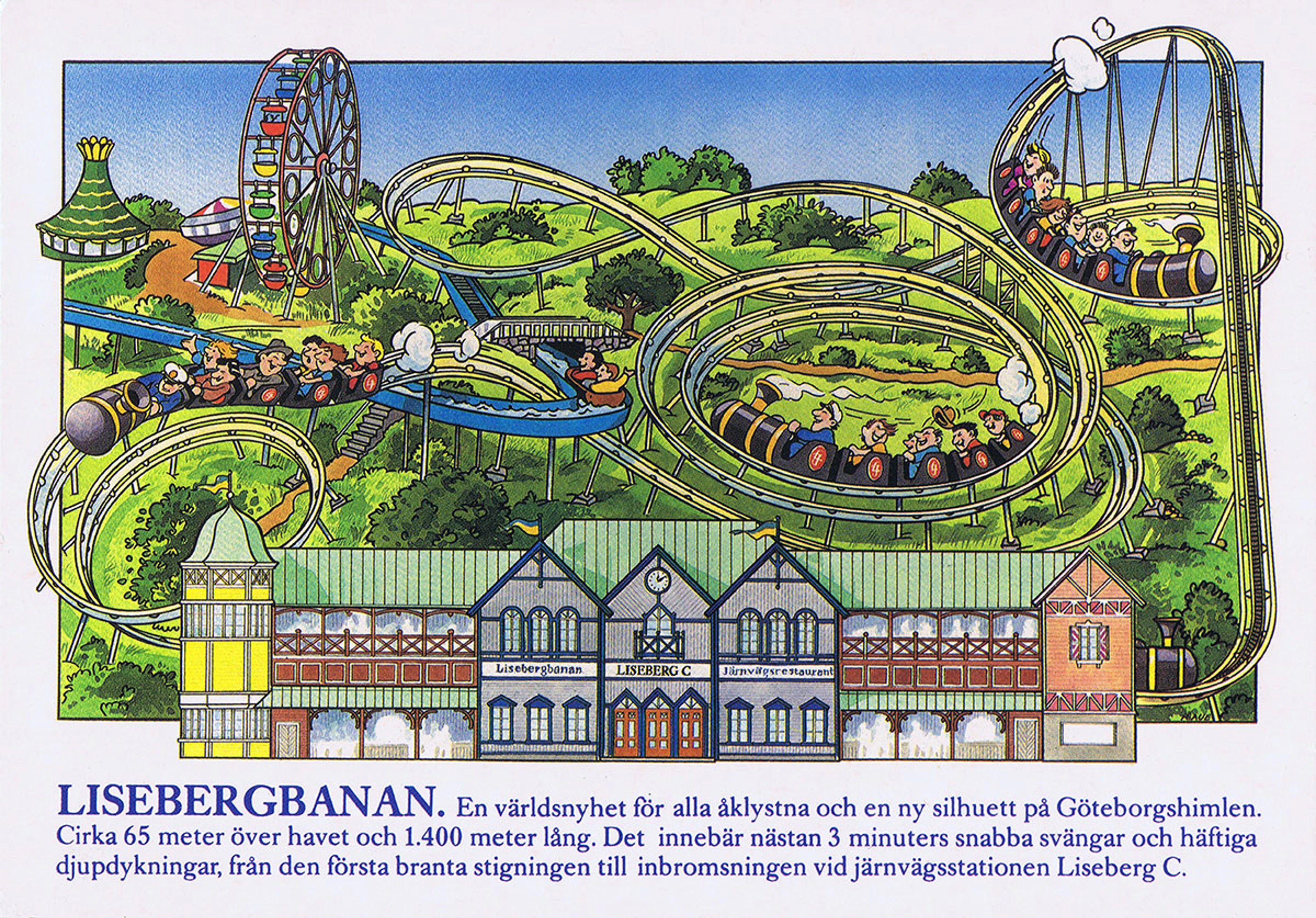 Lisebergbanan vykort 1987.